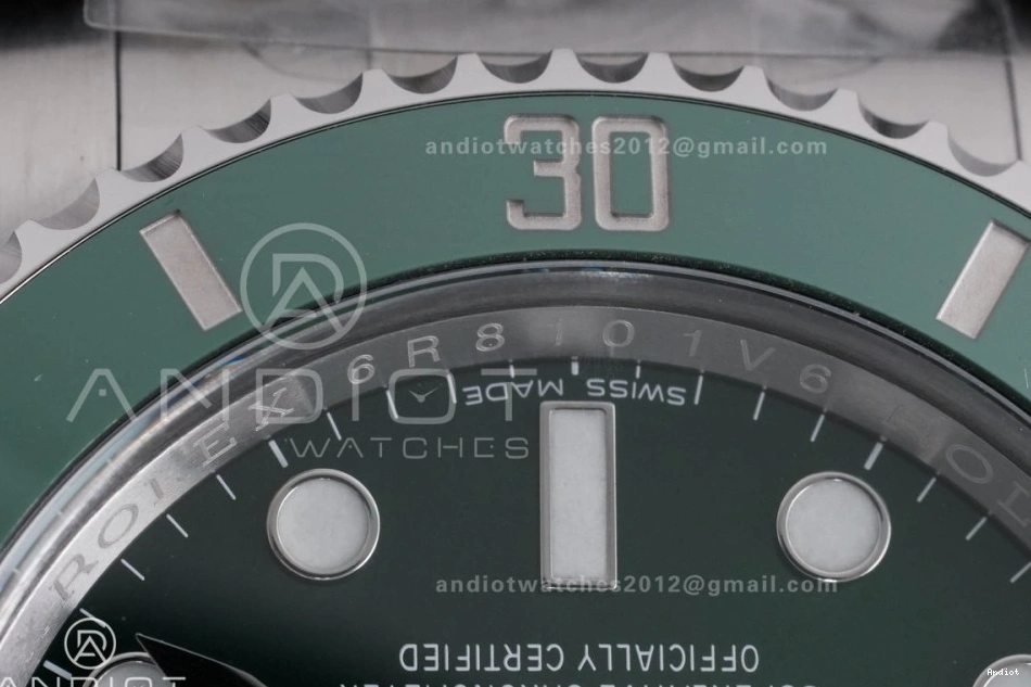 116610 Best SA3135 Clean Ceramic Green Submariner Bracelet SS Hulk Edition LV 904L 1:1 On 0508
